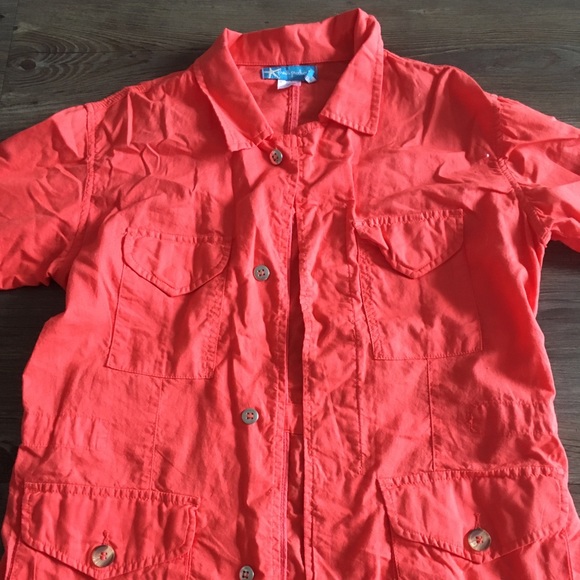 Pink Red Light Cargo Style Jacket - Picture 2 of 5